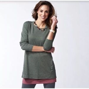 LOGO Lori Goldstein Angled French terry top small